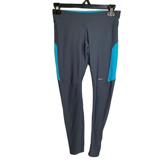 Nike Dri-fit Women's Leggings Gray/Aqua Sz XS - Picture 1 of 6